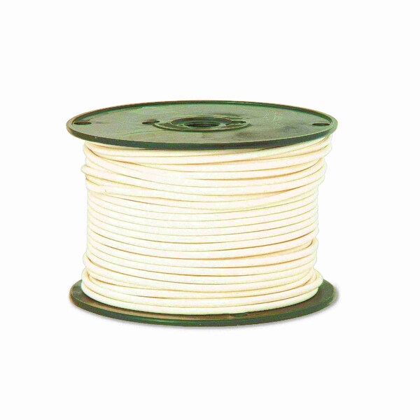Primary Wire, Hook Up; GPT, 8 AWG, 1C C, White, PVC, Stranded, 60V, 100 ft.
